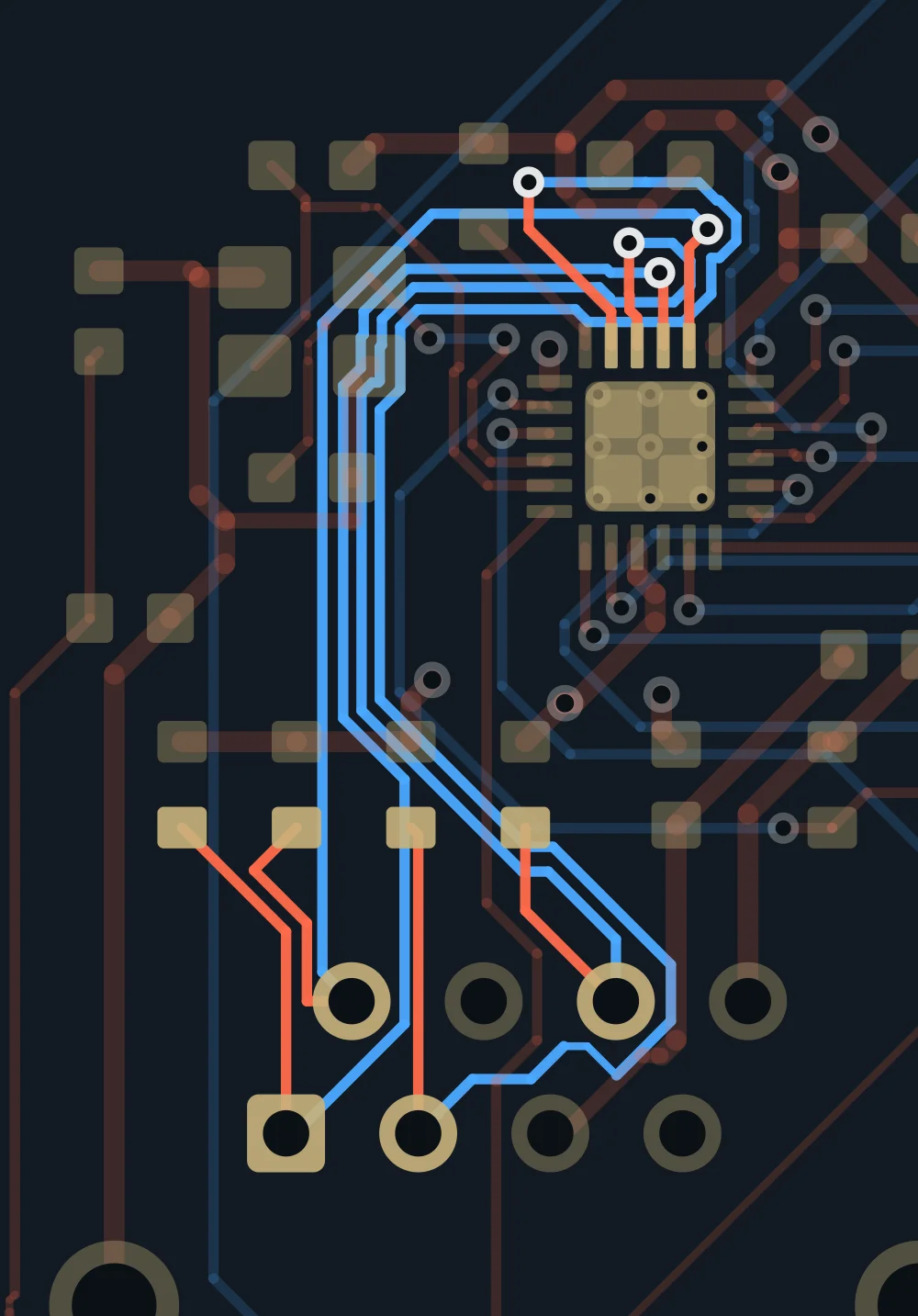 Two Ethernet differential pairs routed side by side