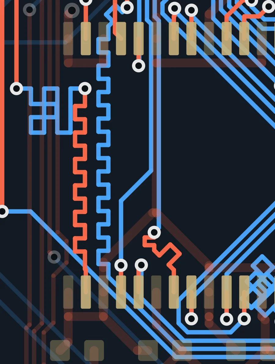 Serpentine meanders on SDRAM data lines